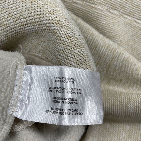 Eddie Bauer XXL Medium Weight Sweatshirt Beige‎ 1/4 Snap Slit Pockets - Picture 5 of 6